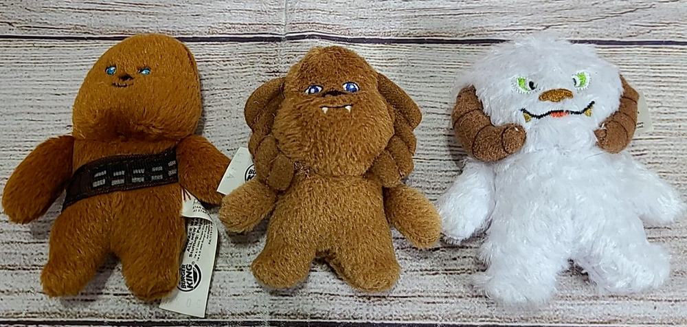 Burger King Star Wars Episode III Plush Lot Of 3 Stuffed Animal Toys 4" 2005